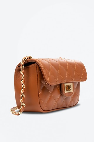 Mala a tiracolo em couro Amaro - 
Castanho