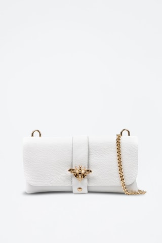 Mala a tiracolo em couro - 
Branco