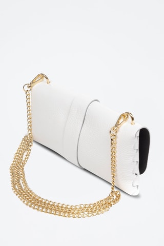 Mala a tiracolo em couro - 
Branco