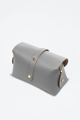 Mala a tiracolo de couro Aurora - Cinzento