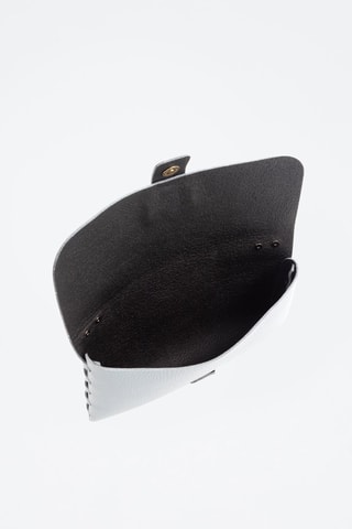 Mala a tiracolo de couro - Azul-claro