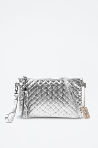 Mala a tiracolo em nobuck Oleggio - Prateado