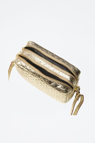 Mala a tiracolo em nobuck Degna - Dourado