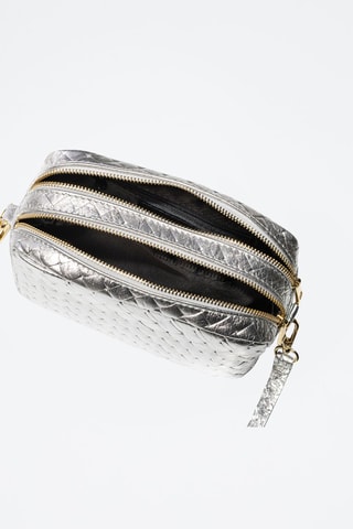 Mala a tiracolo em nobuck Degna - Prateado