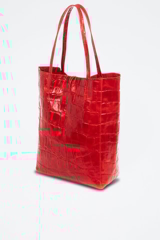 Mala shopper em couro - Vermelho