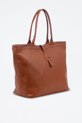 Mala shopper em couro Aurigo - Camel
