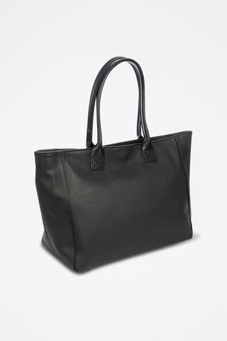 Mala shopper em couro - Preto