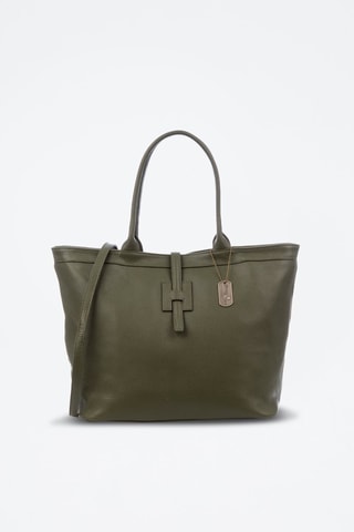Mala shopper em couro Aurigo - Verde-escuro
