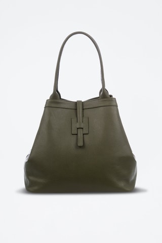 Mala shopper em couro Aurigo - Verde-escuro