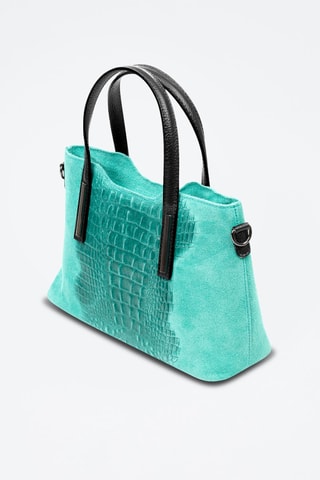 Mala shopper em nobuck Fiesole - Turquesa