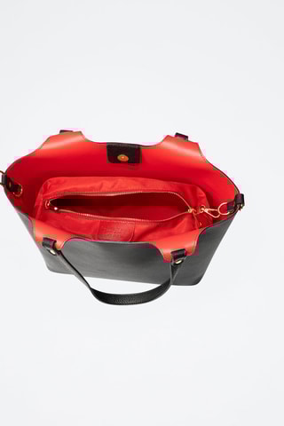 Mala shopper de couro Avolasca - Preto