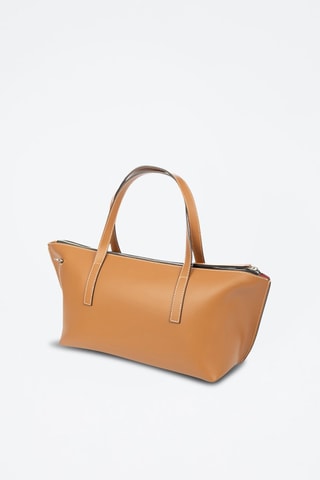 Mala shopper de couro Badalucco - Camel