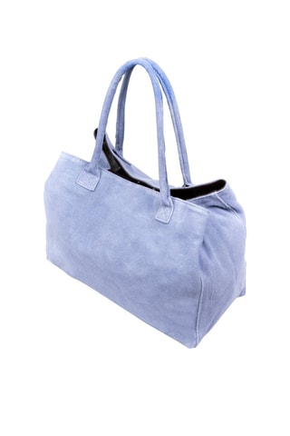 Mala shopper de nobuck Azul-claro