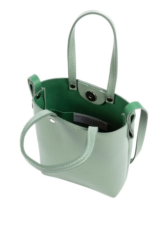 Mala shopper em couro - Verde-hortelã