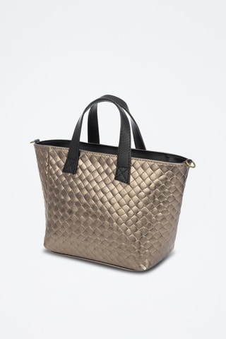 Mala shopper em couro - Castanho