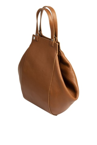 Mala shopper em couro Camel - Firenze Artegiani 