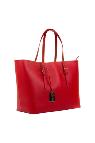 Mala shopper de couro Vermelho