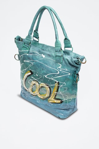 Mala cabaz em couro - Castanho