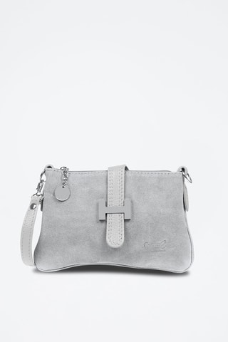 Mala a tiracolo em couro Cinzento