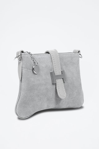 Mala a tiracolo em couro Cinzento