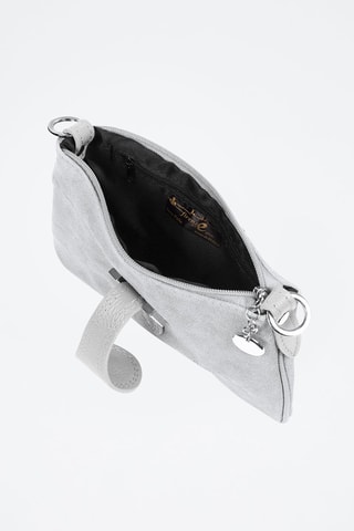 Mala a tiracolo em couro Cinzento