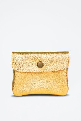 Porta-moedas de nobuck Dourado