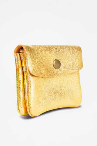 Porta-moedas de nobuck Dourado
