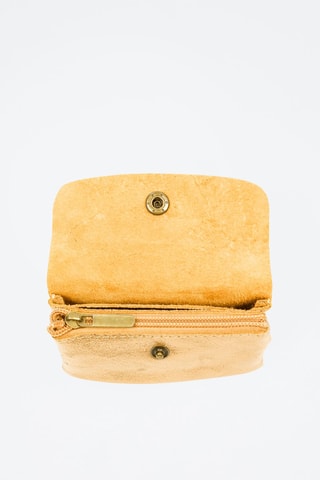 Porta-moedas de nobuck Dourado