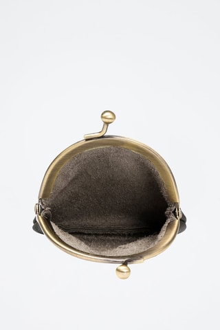 Porta-moedas de couro Ausilia - Verde-escuro