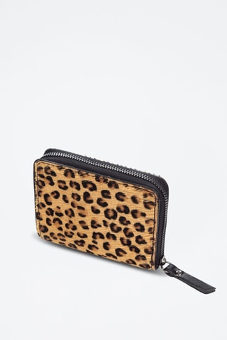 Porta-moedas em couro Onesta - Bege e preto