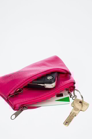 Porta-moedas em couro Atrani - Fúcsia