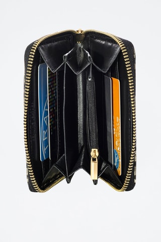 Porta-moedas em couro - Preto e dourado