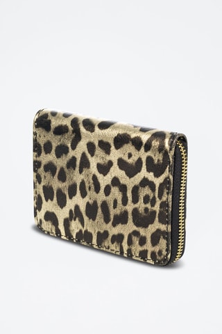 Porta-moedas em couro - Preto e dourado