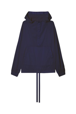 Coupe-vent à capuche Nylon Button - Bleu marine