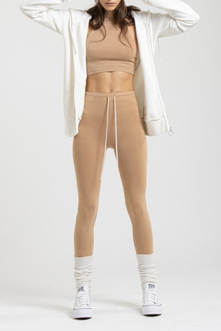 Crop-top côtelé Crop Funnel Camel