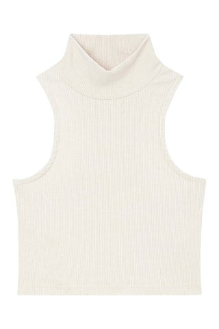 Crop-top côtelé Crop Funnel Blanc