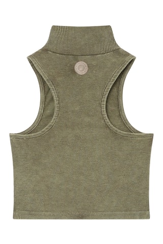 Crop-top côtelé Crop Funnel Kaki