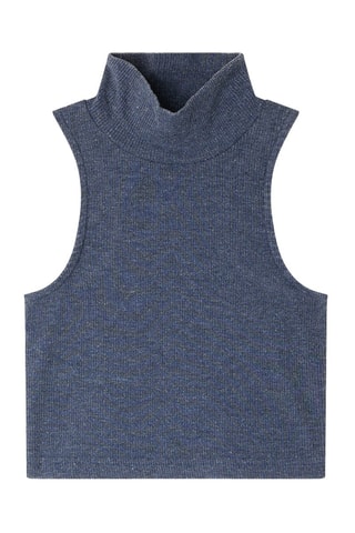 Crop-top côtelé Crop Funnel Bleu marine