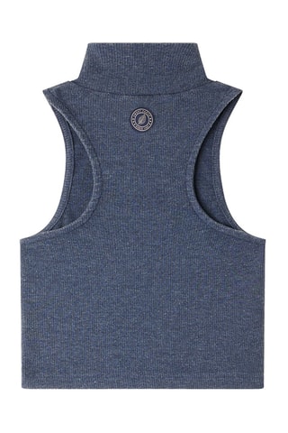 Crop-top côtelé Crop Funnel Bleu marine