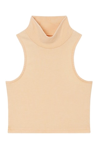 Crop-top côtelé Crop Funnel Pêche