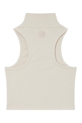 Crop-top côtelé Crop Funnel Ecru