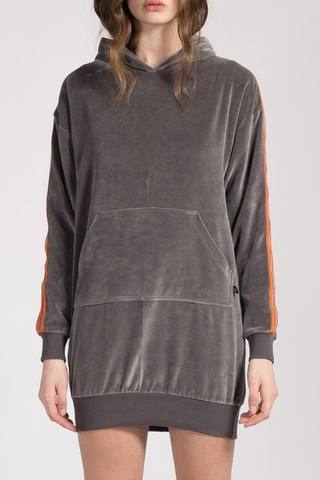 Robe pull en velours Strip Velvet Grown Gris