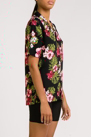 Chemisier Aloha Shirt - Noir et rose
