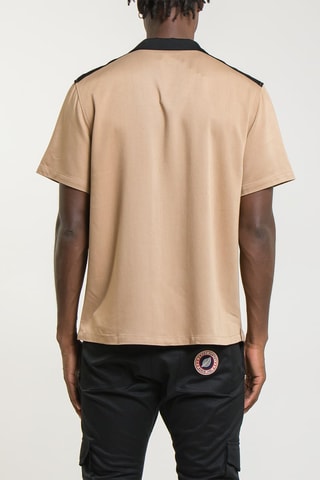 Chemise  Bowling Shirt - Camel et noir
