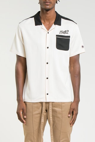 Chemise Bowling Shirt - Ecru et noir