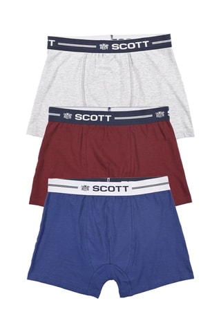 3 Boxers Ventilo Bordeauxrood, Blauw en Gemêleerd Lichtgrijs