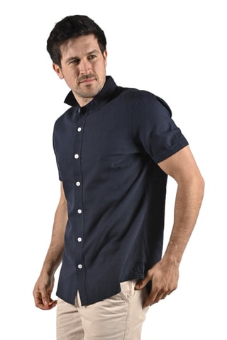 Linnen Overhemd Colin - Marineblauw