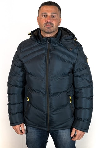 Gewatteerde Jas met Capuchon - Marineblauw