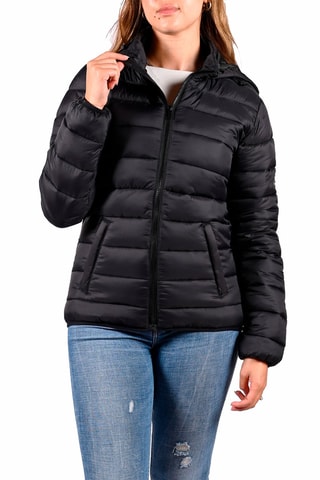 Gewatteerde Jas met Capuchon Louna Zwart