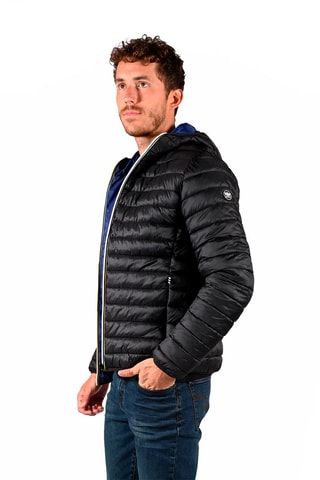 Gewatteerde Jas met Capuchon Luxus Zwart